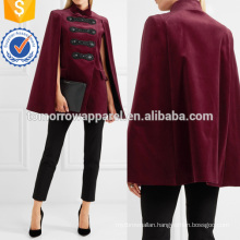 Embellished Cotton-blend Velvet Cape Manufacture Wholesale Fashion Women Apparel (TA3010C)